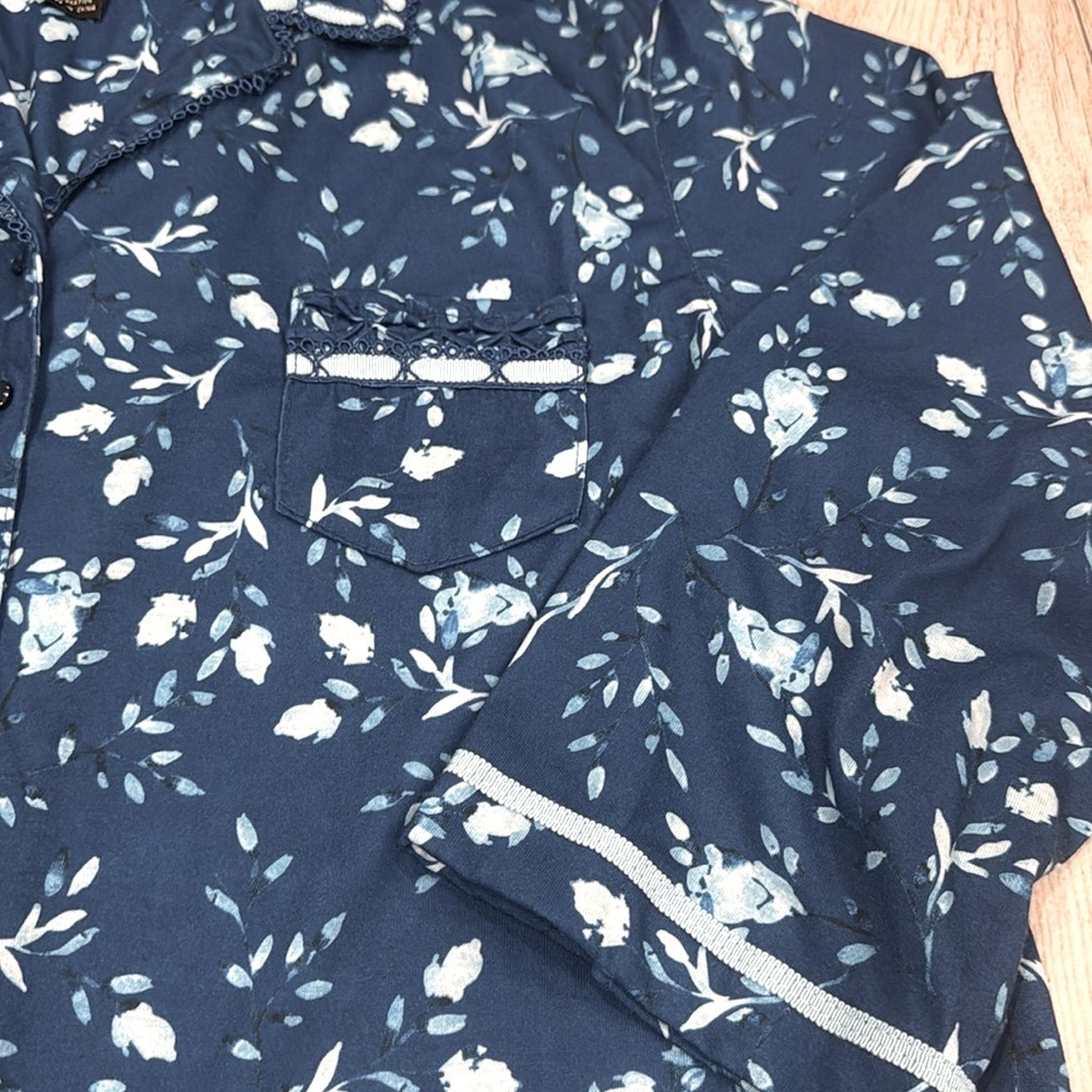 Earth Angels Blue Floral Pajama Set - Picture 4 of 6